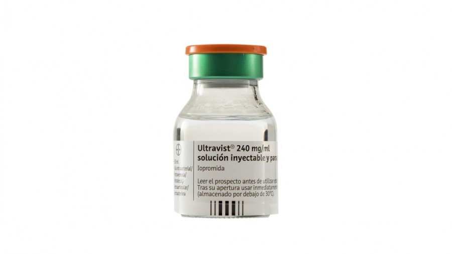 ULTRAVIST 240 mg /ml, SOLUCION INYECTABLE Y PARA PERFUSION EN VIAL, 1 frasco de 50 ml fotografía de la forma farmacéutica.