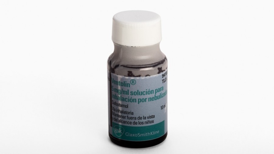 VENTOLIN 5 mg/ml SOLUCION PARA INHALACION POR NEBULIZADOR, 1 frasco de 10 ml fotografía de la forma farmacéutica.