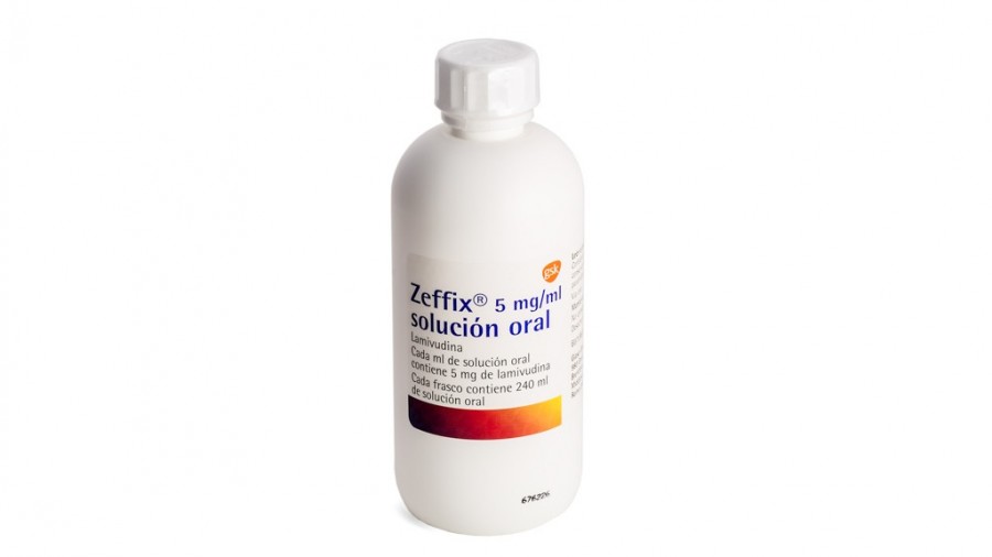 ZEFFIX 5 mg/ml SOLUCION ORAL, 1 frasco de 240 ml fotografía de la forma farmacéutica.