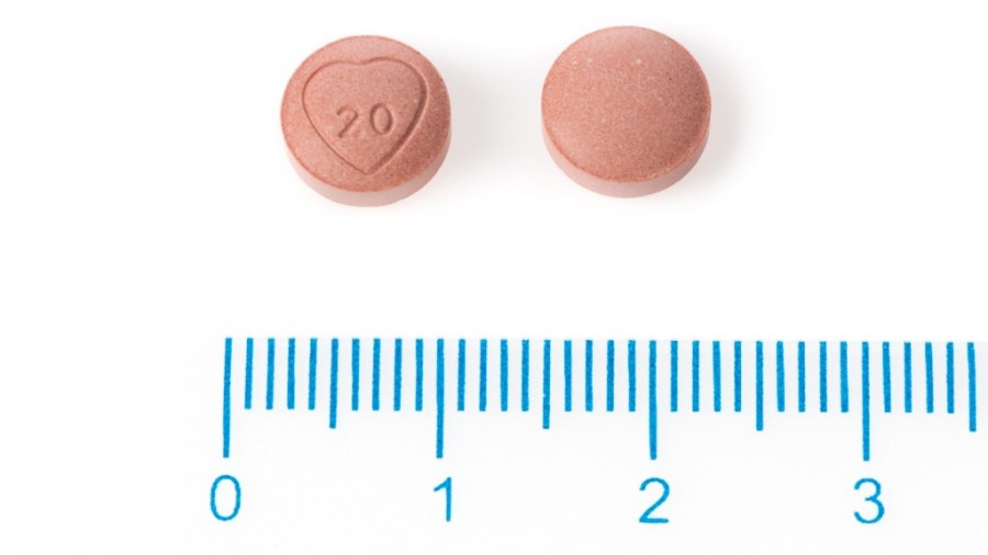 ZESTRIL 20 mg COMPRIMIDOS , 28 comprimidos fotografía de la forma farmacéutica.
