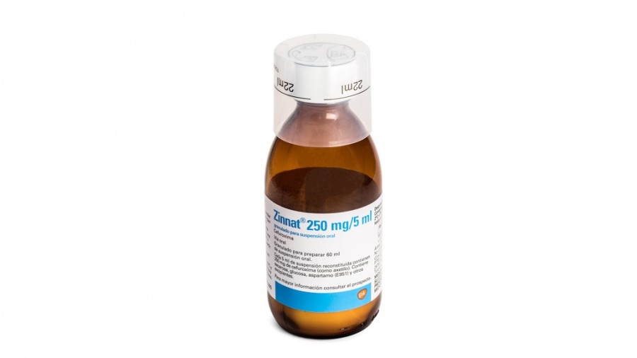 ZINNAT 250 mg/5 ml GRANULADO PARA SUSPENSION ORAL, 1 frasco de 50 ml fotografía de la forma farmacéutica.