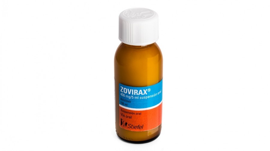 ZOVIRAX 400 mg/5 ml SUSPENSION ORAL , 1 frasco de 200 ml fotografía de la forma farmacéutica.