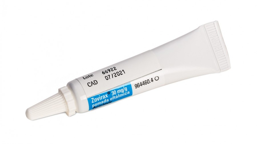 ZOVIRAX 30 mg/g POMADA OFTALMICA , 1 tubo de 4,5 g fotografía de la forma farmacéutica.